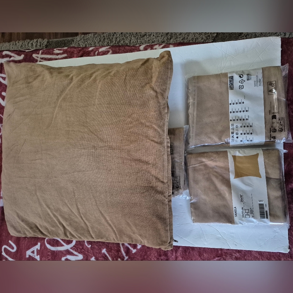 3 IKEA Tan pillow Covers